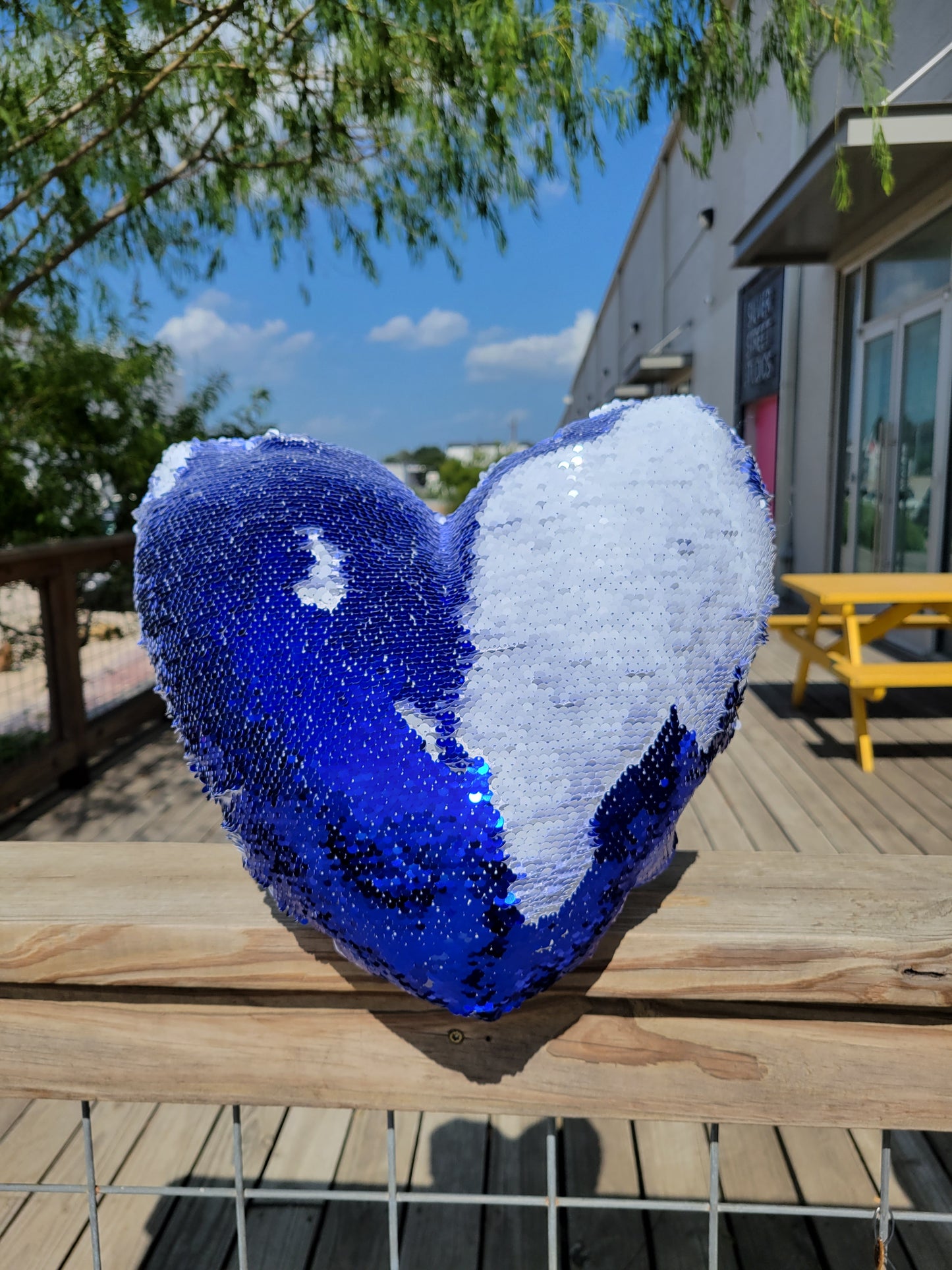 Heart Sequin Pillow Cover