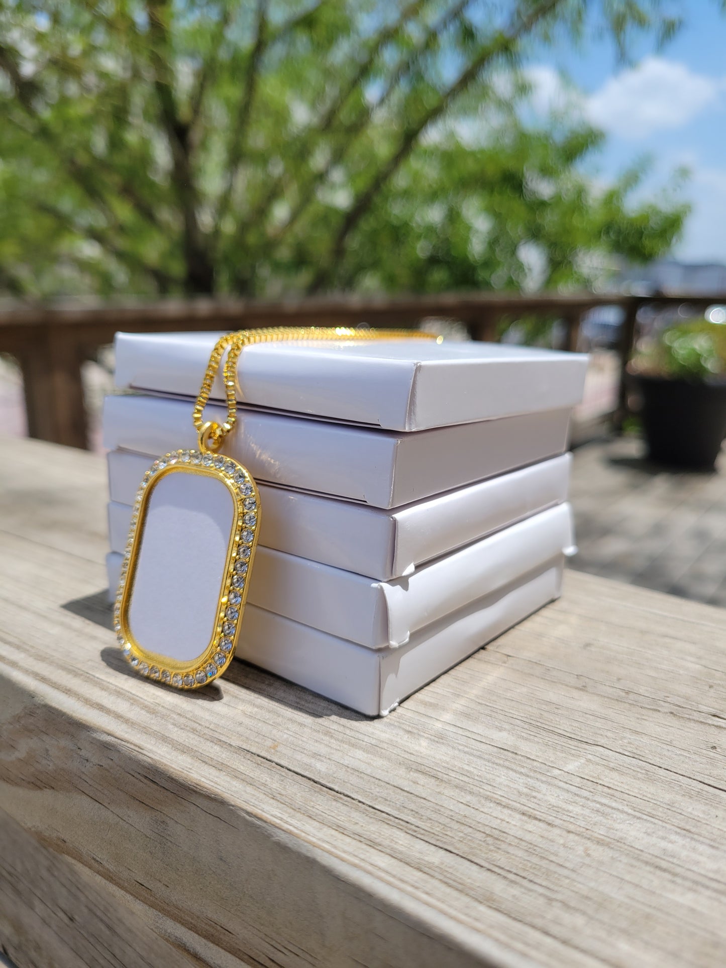 Rhinestone Necklace (Gold)