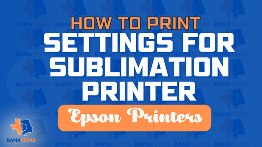 Settings for your Epson Sublimation Printer