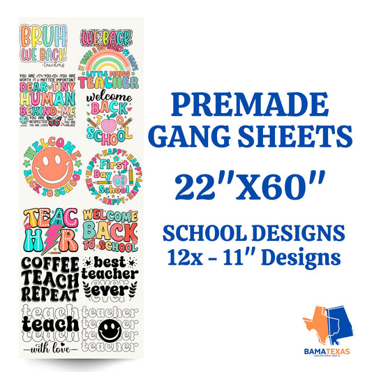 Premade Gang Sheets - School Designs II