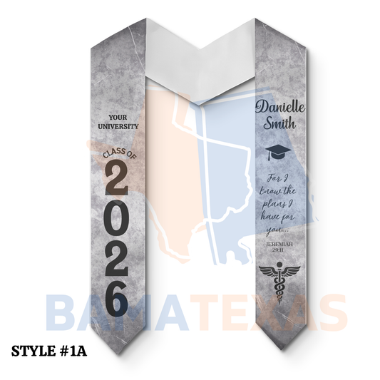 Custom Graduation Stoles - Style #1A