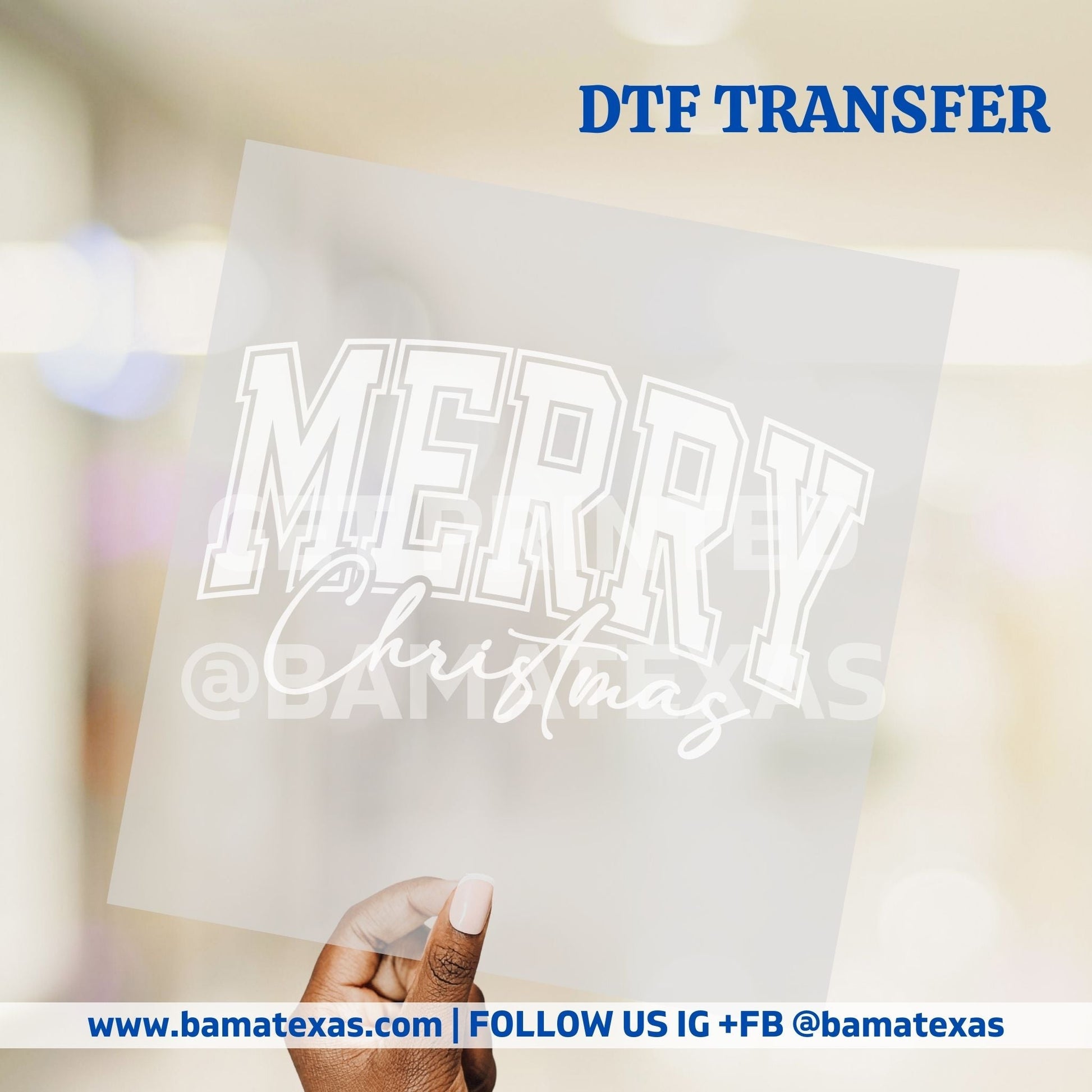 Varsity Merry Christmas design with script lettering