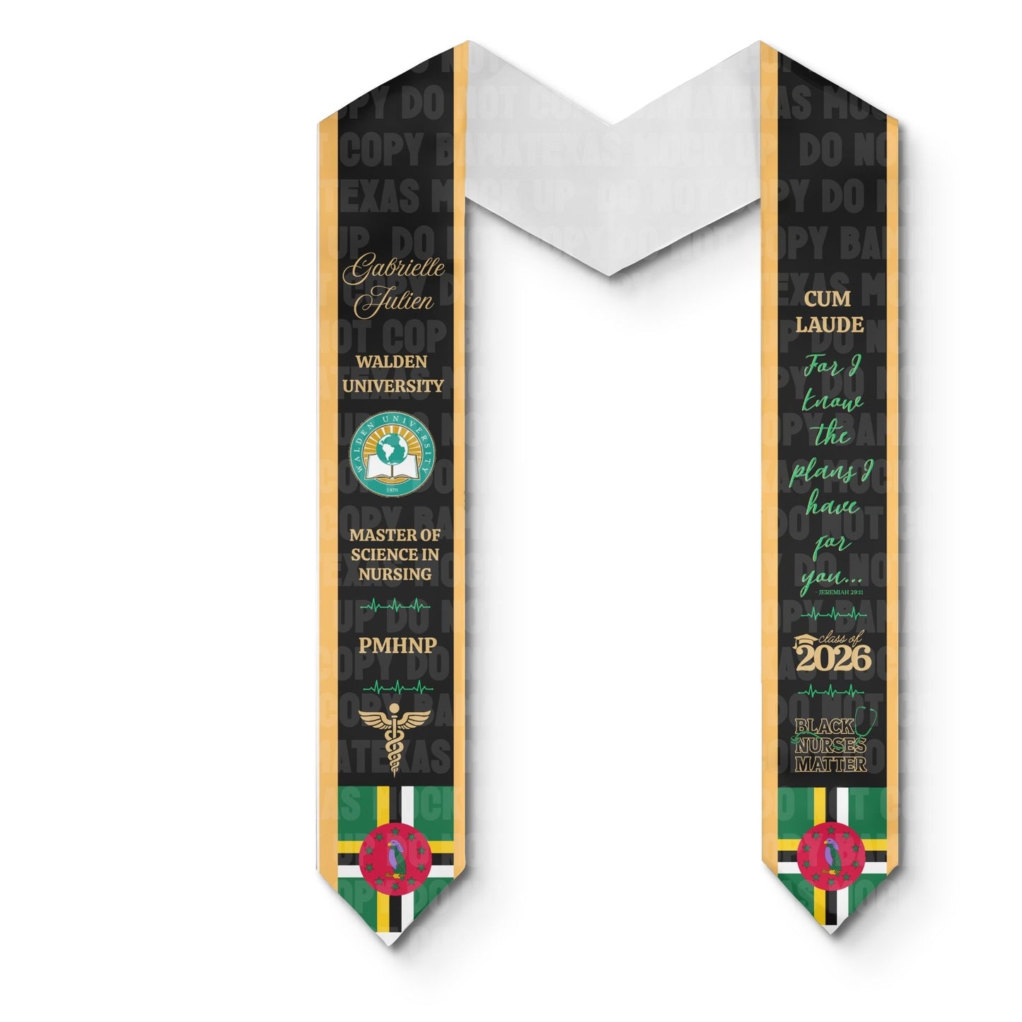 Custom Country Flag Graduation Stoles