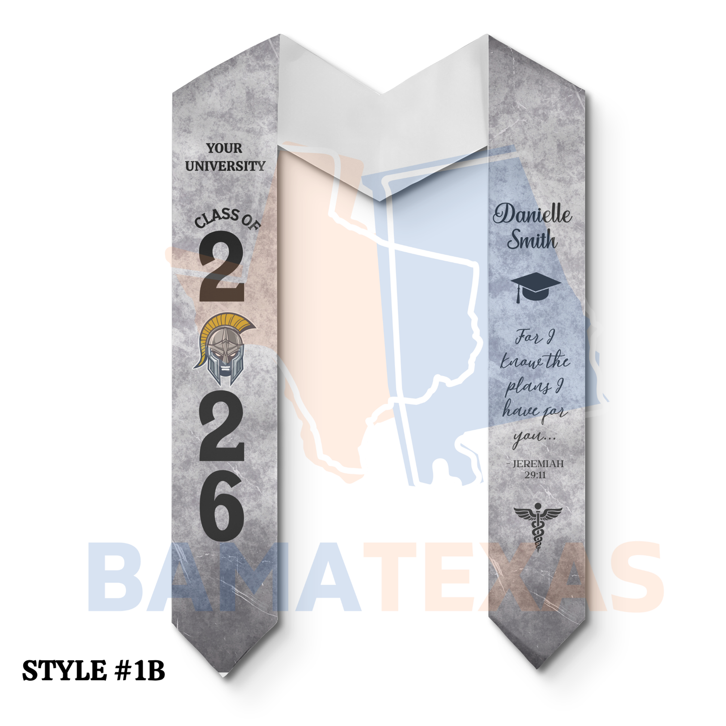 Custom Graduation Stoles - Style #1B