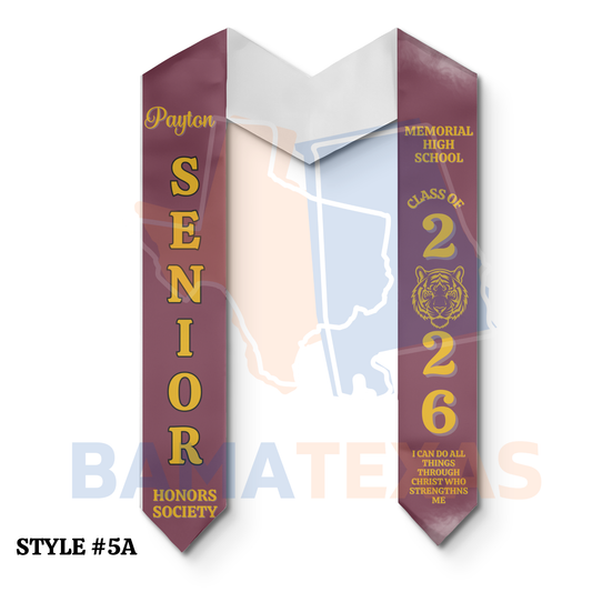 Custom Graduation Stoles - Style #5A