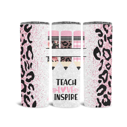 Teach Love Inspire - Pink Leopard Tumbler